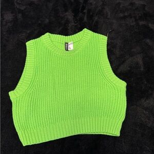 H&M Bright Green Knit Crop Top